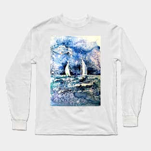 Sailboats with seagul Long Sleeve T-Shirt